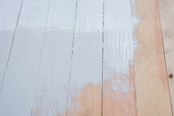 Top view of white paint on wooden pallet texture for copy space background