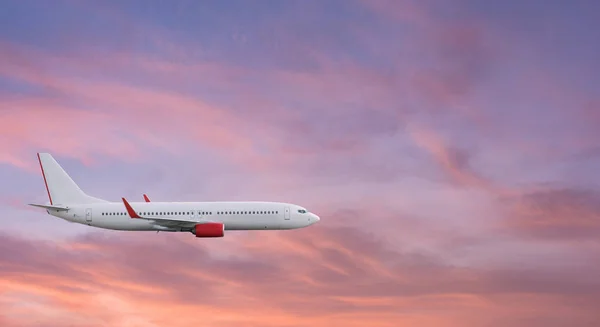 Airplane Plane Sky Sunset Sky — Stock Photo, Image