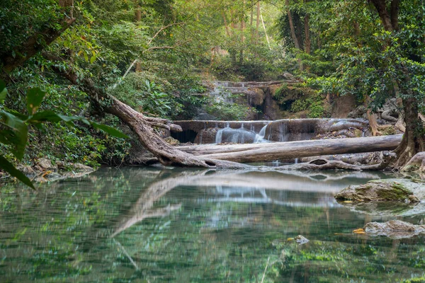 Waterfall Erawan Rock Kanchanaburi Thailand — Stock Photo, Image