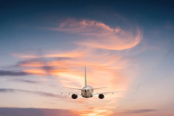 Airplane Aft Plane Sky Sunset Sky — Stock Photo, Image