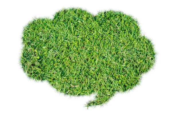 Abstract Green Grass Bubble Talk Isolate White Background — Stock Photo, Image