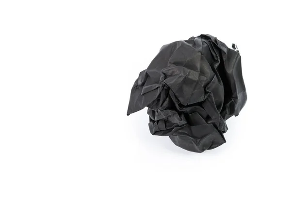 Black Paper Ball Corrugate Isolate White Background — Stock Photo, Image