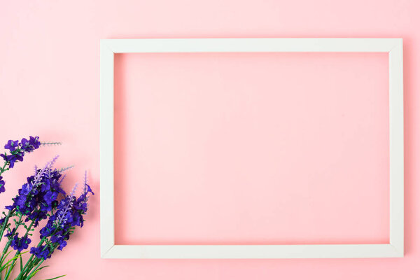 Valentine's Day Concept, Top view Flat lay, photo frame