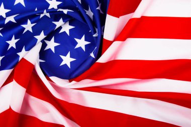 Başkanlık Günü Konsepti, düz üst görünüm, Amerika Bayrağı arkaplanı metin için kopyalama alanı