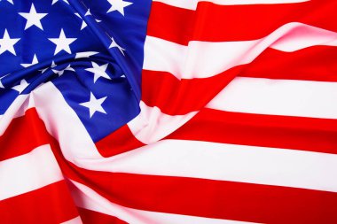 Başkanlık Günü Konsepti, düz üst görünüm, Amerika Bayrağı arkaplanı metin için kopyalama alanı