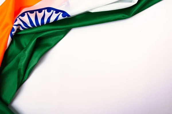 Indian Republic Day Flat Lay Top View Indian Tricolor Flag — Stock Photo, Image