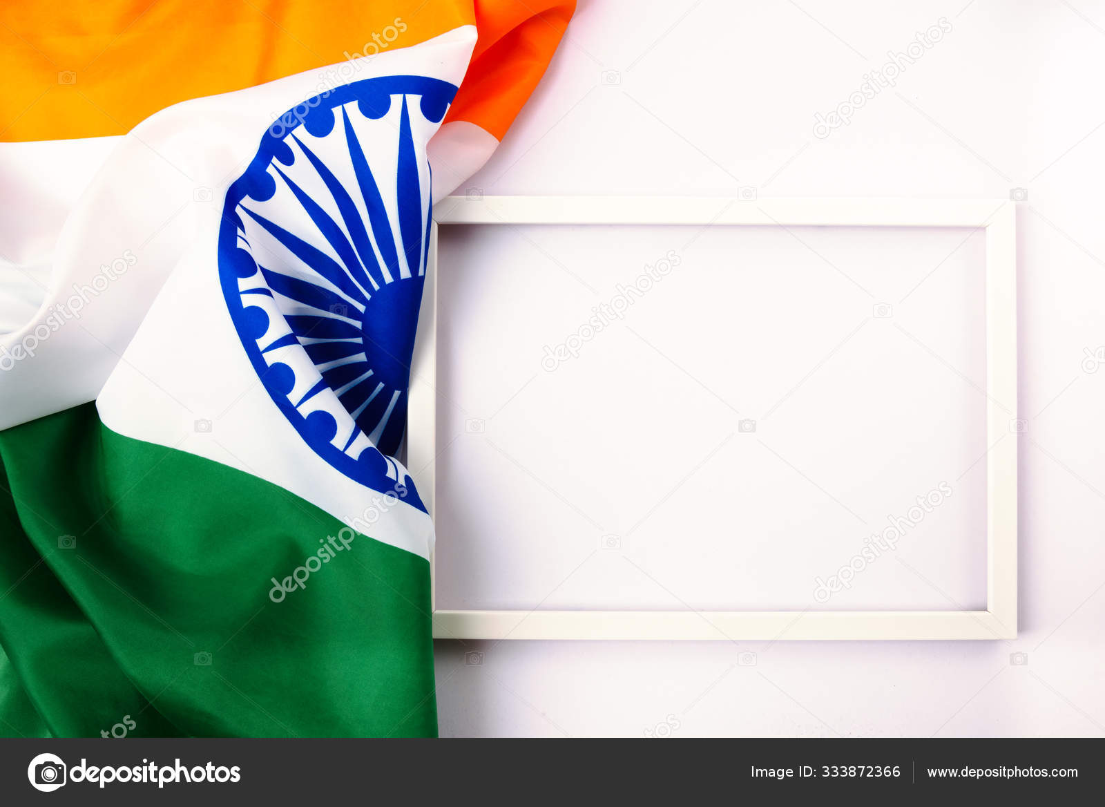 Indian republic day, flat lay top view, Indian tricolor flag and photo ...