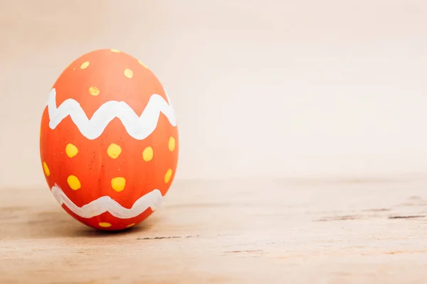 Beautiful Easter Red egg on wooden background, Easter day concept