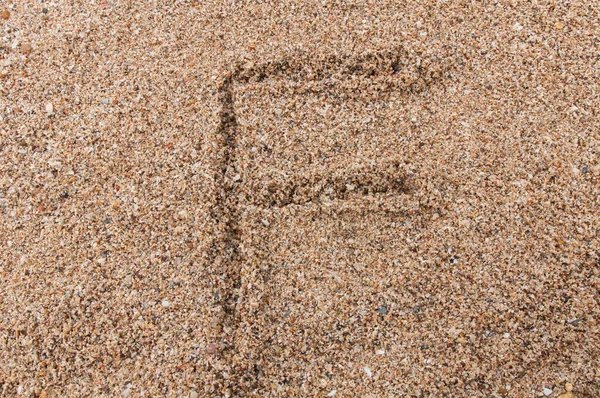 Buchstabe Des Alphabets Schrift Auf Dem Sand — Stockfoto