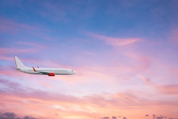 Airplane Plane Sky Sunset Sky — Stock Photo, Image