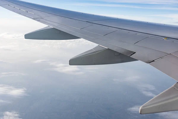 Wing Aircraft Cloud Sunset View Plane — Stock Photo, Image