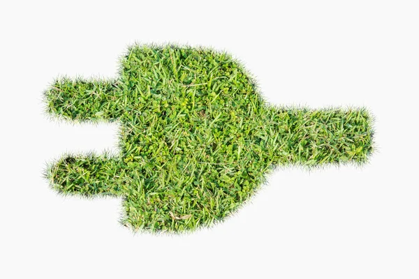 Зеленый Логотип Турфа Вилка Питания Зеленой Травы — стоковое фото