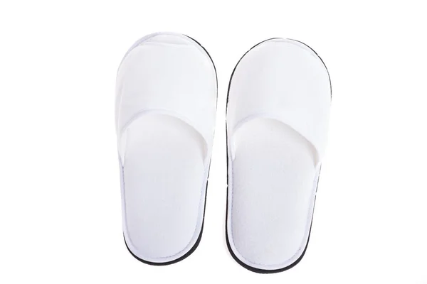 Hotel Spa Wellness Hospitality Slippers Isolated White Background — Stock Photo, Image