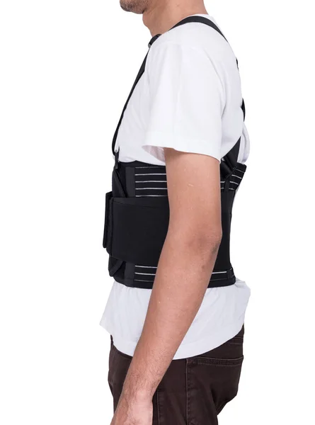Trabajador Hombre de pie usando el cinturón de apoyo trasero cuerpo  proteger la postura Fotografía de stock - Alamy