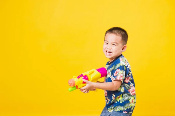 Portret Gelukkig Aziatisch Schattig Kleine Kinderen Jongen Glimlach Staan Gelukkig — Stockfoto