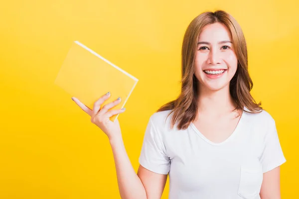 Portrait Asian Thai Schöne Glückliche Junge Lifestyle Frau Steht Mit — Stockfoto