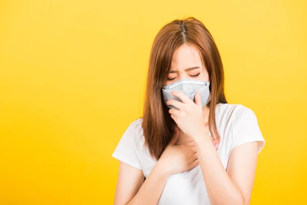 Aziatisch Gelukkig Portret Mooi Schattig Jong Vrouw Tiener Staande Slijtage — Stockfoto