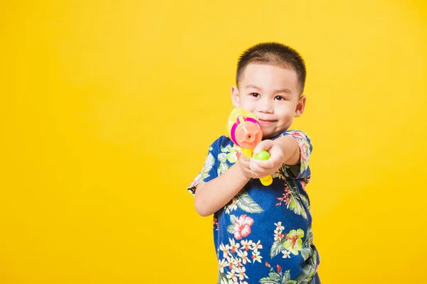 Portret Gelukkig Aziatisch Schattig Kleine Kinderen Jongen Glimlach Staan Gelukkig — Stockfoto