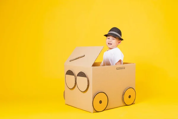 Porträt Glücklich Asiatische Niedliche Kleine Kinder Junge Lächeln Glücklich Tragen — Stockfoto