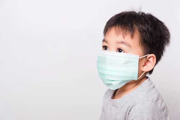Close Aziatisch Gezicht Kleine Kinderen Jongen Ziek Hij Met Behulp — Stockfoto