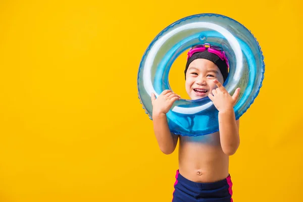 Zomervakantie Concept Portret Aziatisch Gelukkig Schattig Kind Jongen Dragen Bril — Stockfoto