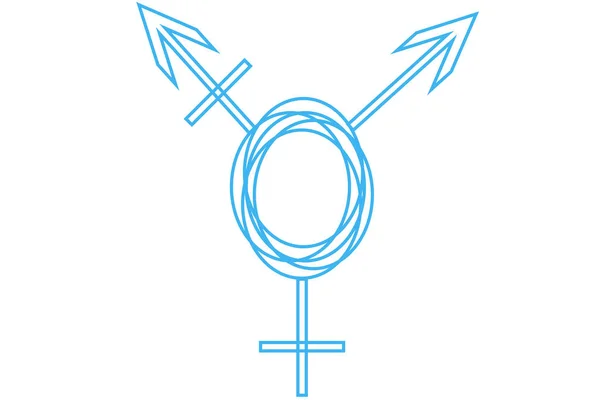 Drawn Intersex and transgender symbol on white background. — Stock Photo, Image