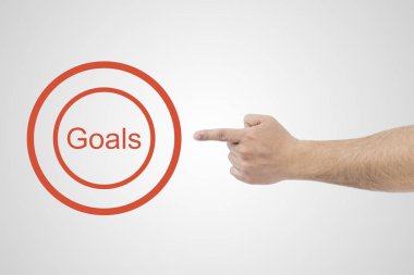 Çizilmiş hedef gösterilen işadamı el