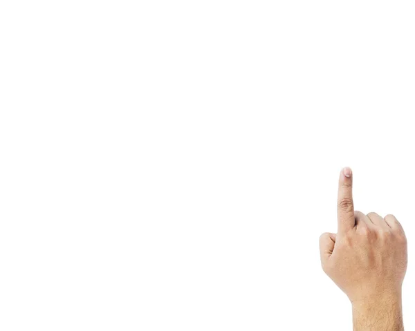 beyaz zemin üzerinde bir numara ile onun parmak gösteren el