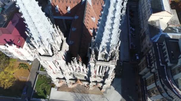 Eglise Saint Nicolas Vue Aérienne Voler Ciel — Video