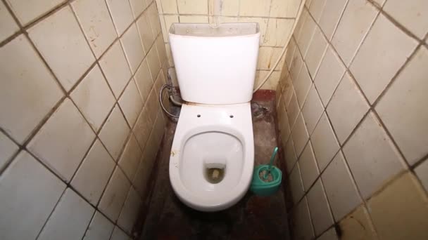 Old Dirty Shared Communal Public Toilet Shared Tile — Stock Video