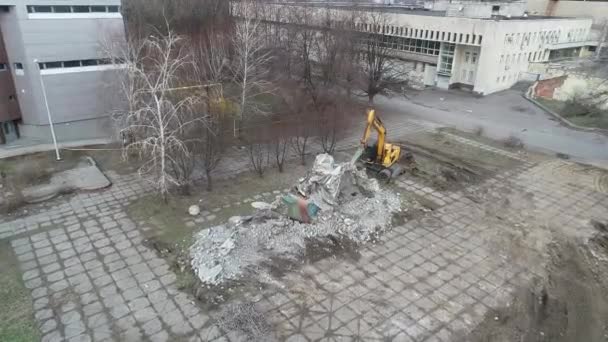 Dismantling Monument Dnieper Ukraine Meteor Aerial Panoramic Tpo View Flying — 비디오