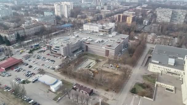 Dismantling Monument Dnieper Ukraine Meteor Aerial Panoramic Tpo View Flying — Stock Video