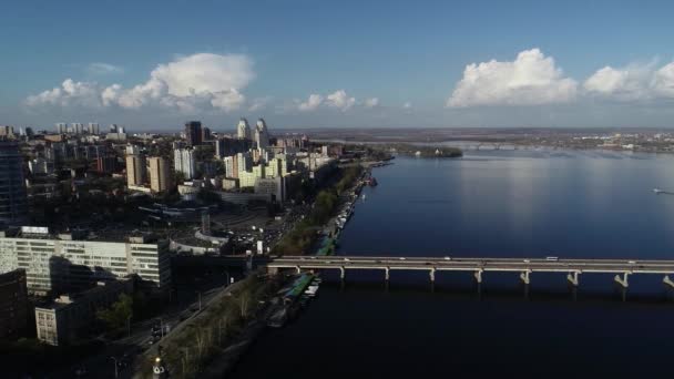 Samochody Moście Widok Lotu Ptaka Most Wysokości — Wideo stockowe