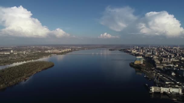 Поездка Автомобилях Мосту Вид Высоты Воздуха Мост — стоковое видео