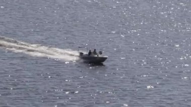 Sahil Güvenlik, motorlu tekne, deniz devriyesi hava panoramik görüntüsünü izole etti.
