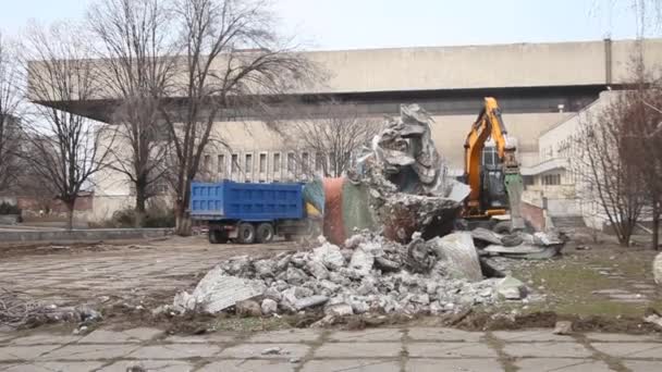 Meteor Havası Panoramik Manzarası Yakınındaki Dinyeper Ukrayna Anıtının Parçalanması Helikopter — Stok video