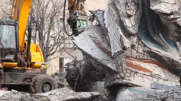 Smantellamento Del Monumento Dnieper Ucraina Vicino Meteora Aerea Vista Panoramica — Video Stock