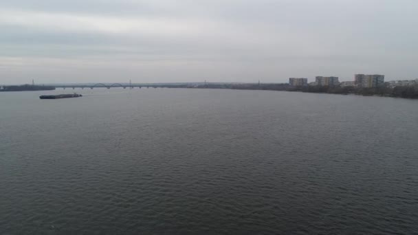 Voitures Rouler Sur Pont Vue Aérienne Sur Pont Une Hauteur — Video