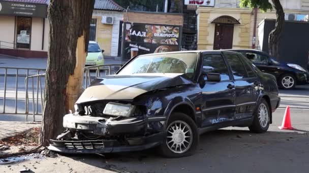 Widok Lotu Ptaka Wypadek Drogowy Dnipro Bezpieczeństwo Ruchu Drogowego Pływające — Wideo stockowe