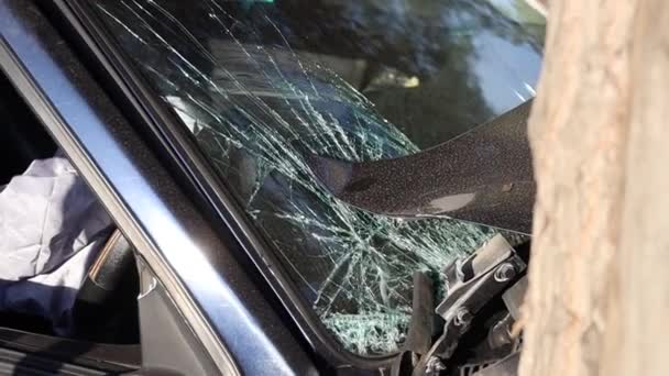 Dnipro Daki Trafik Kazasının Hava Görüntüsü Yol Güvenliği Şehir Merkezindeki — Stok video