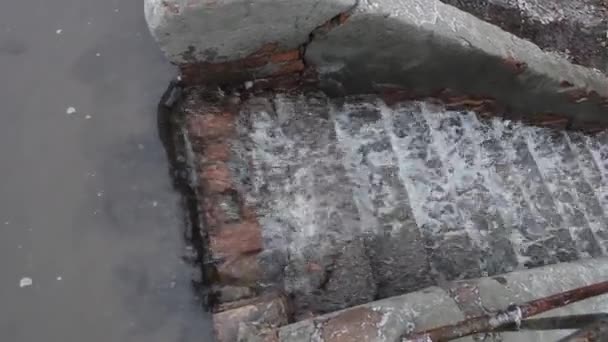 Trafic Automobile Sur Rue Inondée Ville Cas Fortes Pluies Fortes — Video