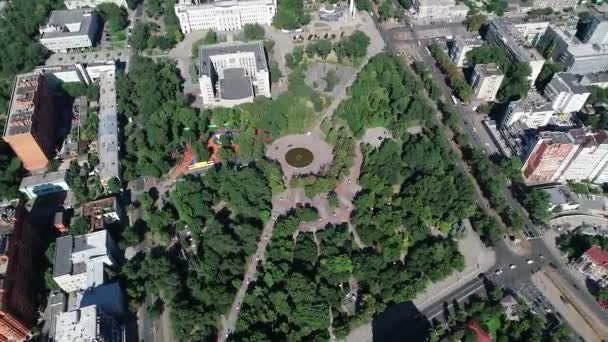 Antenn Flyger Ovanför Park Park Hjältar Ovanifrån Dnipro Ukraina — Stockvideo