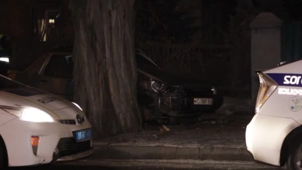 Kazadan Sonra Bozuk Bir Araba Kaputun Altından Duman Çıkıyor — Stok video
