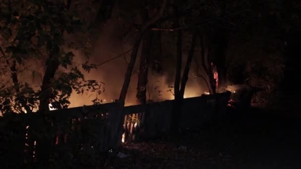 Vue Aérienne Poursuite Tir Drone Vue Sur Forêt Flammes Feux — Video