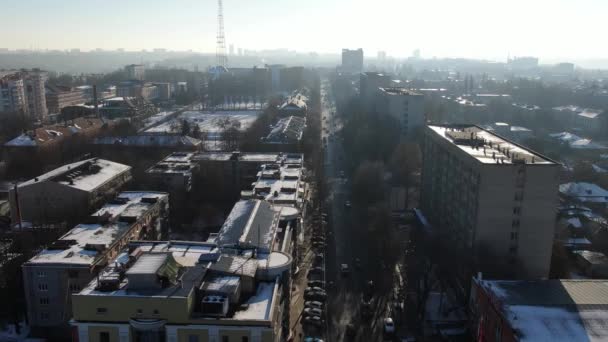 Plac Budowy Okiem Ptaka Megacity Kręcenie Wideo Dronem Nowy Dom — Wideo stockowe