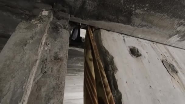 Avión Tripulado Filmado Sobre Ciudad Alepo Dnipro Ucrania Abandonado Edificio — Vídeos de Stock