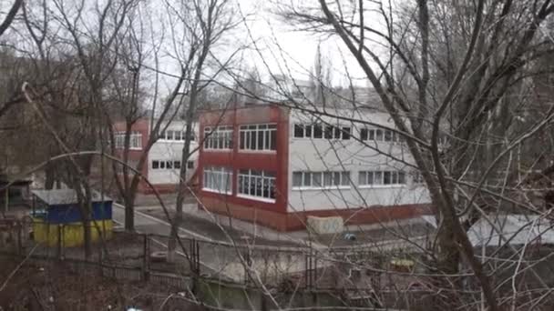 Drone Filmé Dessus Ville Alep Dans Bâtiment Abandonné Dnipro Ukraine — Video