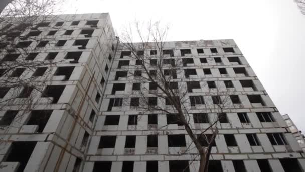 Egy Drón Filmezett Város Aleppo Dnipro Ukrajna Elhagyott Épület Légi — Stock videók