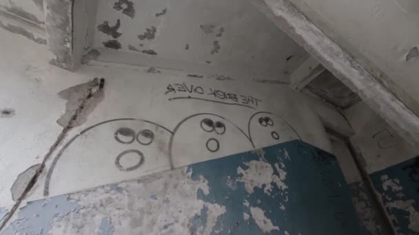 Avión Tripulado Filmado Sobre Ciudad Alepo Dnipro Ucrania Abandonado Edificio — Vídeo de stock