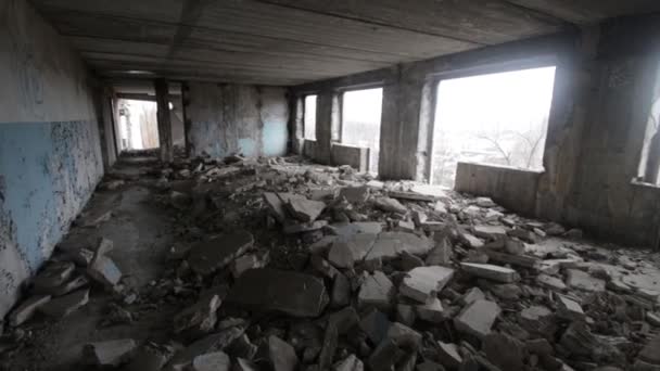 Drone Filmé Dessus Ville Alep Dans Bâtiment Abandonné Dnipro Ukraine — Video